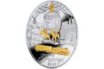 Серебряная монета «Яйцо “Транссибирская магистраль”» декорирована золотом 