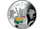 Монету «Пять кошек» представили в Латвии