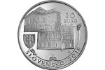 На монете Словакии показали площадь Банска-Бистрицы