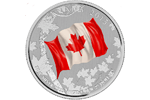 Флаг страны Кленового листа трепещется на 25-долларовой монете 