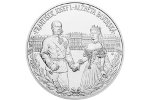 На килограммовой серебряной монете показаны австрийские монархи
