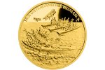 На золотой монете изобразили гибель линкора «Бисмарк»