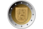 Биметаллические монеты «Курземе» и «Латгалия» представили в Латвии 
