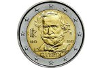 Биметаллическая монета посвящена Дж. Верди (2 евро)