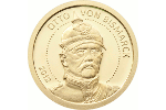 Портрет Отто фон Бисмарка – на золотой монете (1 доллар)