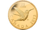 «Колибри» - золотая мини-монета Канады (25 центов)