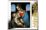 На монете показан шедевр Леонардо да Винчи – картина «Мадонна Литта»