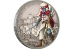 Атака тамплиеров изображена на монете из серебра
