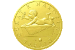 Золотая чешская медаль – ребенок и крещение