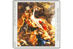 На монетах изображена картина «Водружение Креста» Рубенса