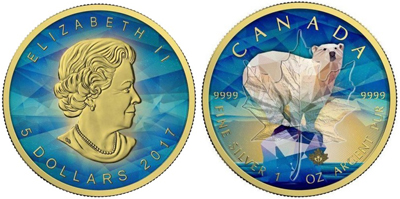 На канадской монете красуется Полярный медведь