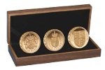 Три герба на однофунтовых монетах Великобритании