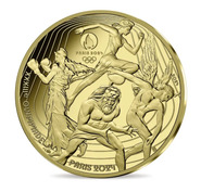 Герои олимпийских монет на памятной 1000 евро. Франция