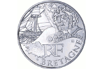 Корсар Сюркуф смотрит с реверса монеты «Бретань»