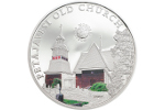 На серебряной монете показана церковь в Петяявеси