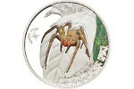 На серебряной монете изображен странствующий паук 