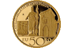 Статуя Свободы из Сан-Марино на монете номиналом 50 евро
