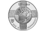 На монете Словакии изображены Кирилл, Мефодий и буквы из глаголицы