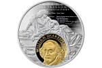 «Сервантес и Шекспир» - серебряная монета с выборочным золочением