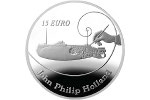 На серебряной монете изобразили субмарину Голланда