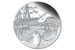 Дуглас Моусон показан на серебряной монете