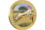 На третьей монете серии «Животные-спортсмены» показан гепард
