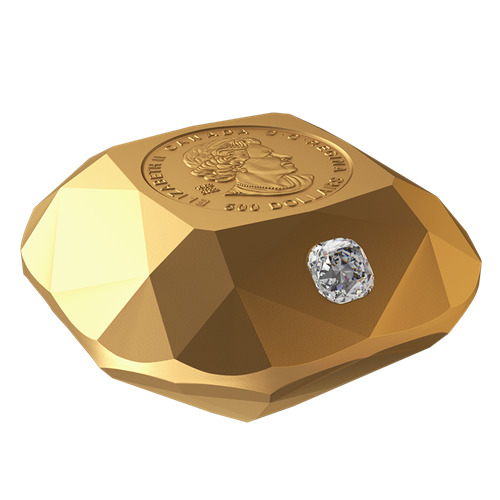 Золотые 500 долларов в виде бриллианта. Канада