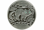 Кот на серебряной монете достоинством 5 гривен