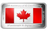Прямоугольную монету посвятили канадскому флагу