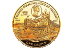 Парад на Темзе запечатлен на позолоченной монете