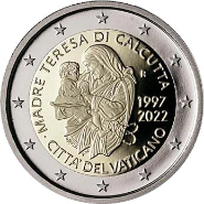 Монета Ватикана к годовщине смерти матери Терезы