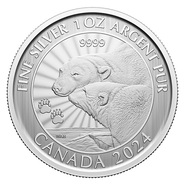 Семья белых медведей на инвестиционных монетах. Канада
