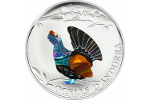 Глухарь на монете серии «Птицы Андорры» <br> (5 динаров)