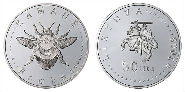 Монета с изображением литовской природы