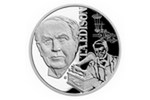 Изобретатель Эдисон на серебряном долларе Ниуэ
