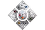 Набор монет «Четыре сезона» с кристаллами Сваровски