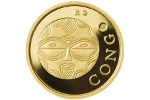 Золотую инвестиционную монету украсила маска из Конго