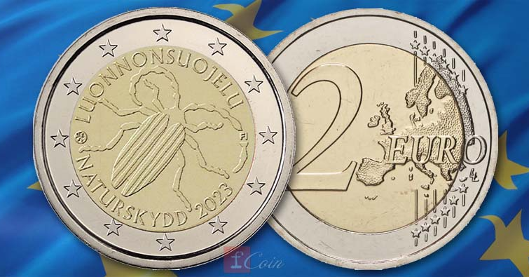 2 евро Финляндии - впервые с жуком