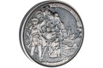Колумб и его корабли представлены на серебряной монете