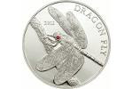 Стрекоза на серебряной монете Токелау – 5 долларов