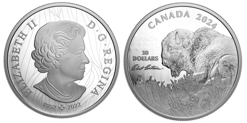 Величественный бизон предстал на памятных монетах Канады