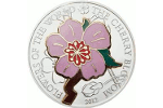 Цветок сакуры на монете номиналом <br> 5 долларов