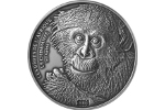На серебряной монете показали шимпанзе