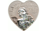 3D-голограмма на монете в виде сердечка (1000 франков КФА)
