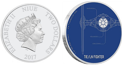 Новозеландский монетный двор представил четвертую монету посвященную звездным истребителям