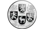 Сразу пять гербов изображены на латвийской монете 