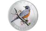 Странствующий дрозд – на канадской монете (25 центов)