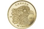 На золотой монете Канады изображена хищная птица