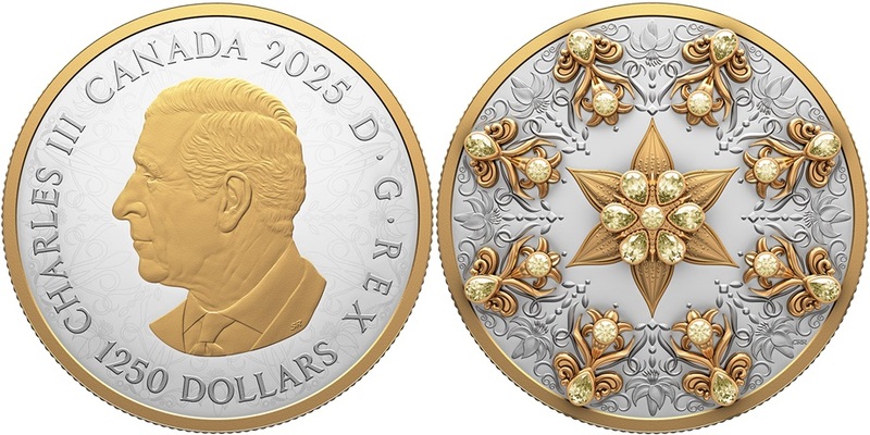 Королевский монетный двор Канады анонсировал выпуск памятных монет с бриллиантами