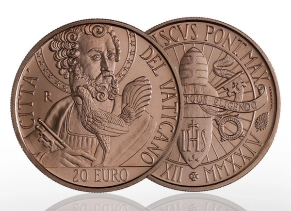 Ватикан выпустил коллекционную монету с апостолом Петром и петухом